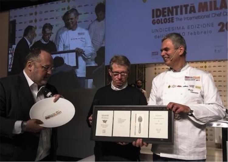 da sinistra: Paolo Marchi, Lucio Cavazzoni e Pietro Leemann